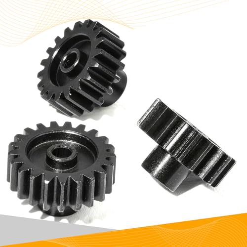 0.8M Pinion Gear Set Hardened Steel 3.175mm Shaft 19T 20T 21T Pinion Gears with Screws and Hex for Tamiya, Traxxas, Arrma, Axial, Losi, HPI 1/10 RC Car Brushless Brush Motor Upgrade - size: 19 20 21T