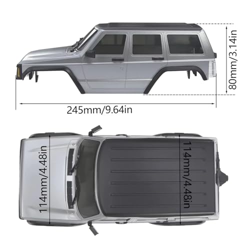 RC car Components Compatible with TRX4M for Bronco 1/18 RC Crawler Car Upgrade Parts Special Material Hardtop Shell with Bumper 6.10in Wheelbase(Gray) - color: Gray
