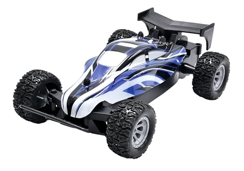 Lexibook, Crosslander® Mini Buggy Radio Controlled Buggy Speed Up to 15KM/H Front & Rear Bumpers Rechargeable, Blue, RC17 - style: RC17
