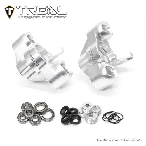 TREAL Aluminum 7075 Front Steering Blocks Knuckles for Arrma 1:8 KRATON 6S Extreme BASH (EXB)-Silver - color: Silver