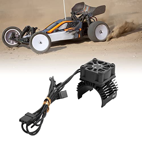RC Motor Heat Sink Fan, High Speed 32000 RPM Prevents Overheating Aluminum Alloy for 28mm 29mm 380 Brushless Motors RC Car Enthusiasts Racing Off-Road - color: Black