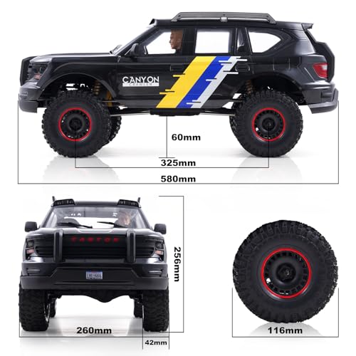 FMS Canyon 1/10 RC Crawler with Innovative DIG System LCG Chassis,Pro 4x4 RC Rock Truck with Portal Axles, 2-Speed Transmission, Full Metal Oil Shocks,High Simulation Remote Control Car