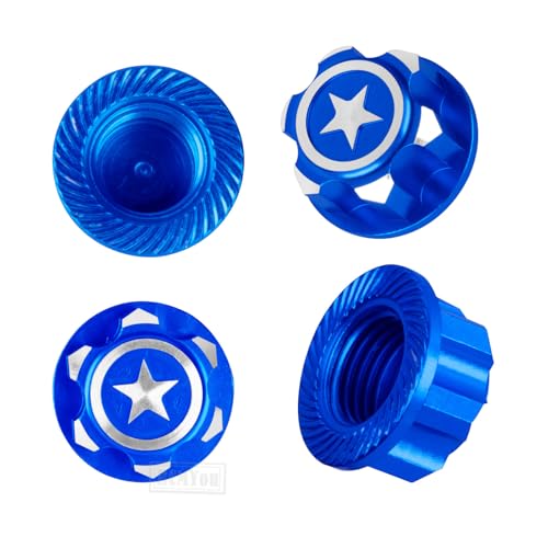 RC Aluminum RC 17mm Hex Wheel Nut Upgrades Part for X-Maxx Summit E-Revo E-Maxx 1/8 RC Monster Buggy car,Alloy Dustproof Anti-Skid Mount Cap,Navy Blue - color: Navy Blue - Upgrades