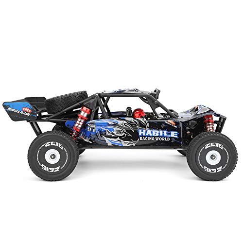 GoolRC WLtoys 124018 RC Car, 1/12 Scale 2.4GHz Remote Control Car, 4WD 60km/h High Speed Racing Car, Off-Road Buggy Drift Car RTR with Aluminum Alloy Chassis, Zinc Alloy Gear and 2 Batteries - size: 2 battery