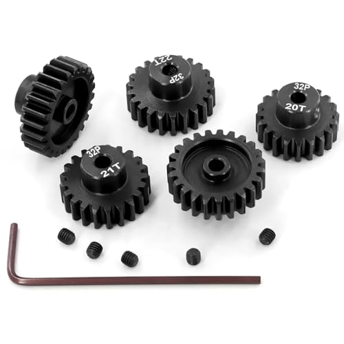 OGRC 32P Pinion Gear 20T 21T 22T 23T 24T 3.175mm Shaft Pinion Gears | 0.8 Mod, Hardened Steel, 3.175mm Shaft, Fits 1/10 RC Short Course Drift Rally Car