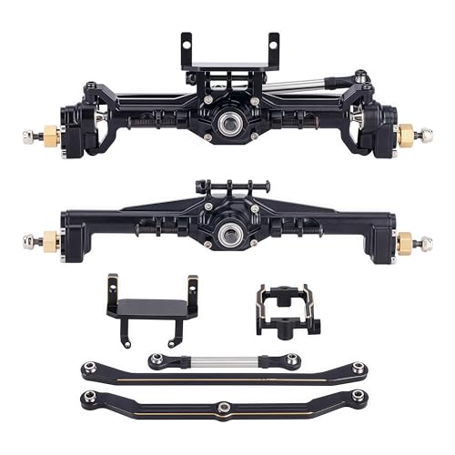 AMK TRX4M Portal Axles Extended 20mm, 109.6g CNC Aluminum TRX4M Front & Rear Axle Set with Two Servo Mounts for 1/18 RC CrawlerCar TRX4M Axle Upgrade Parts