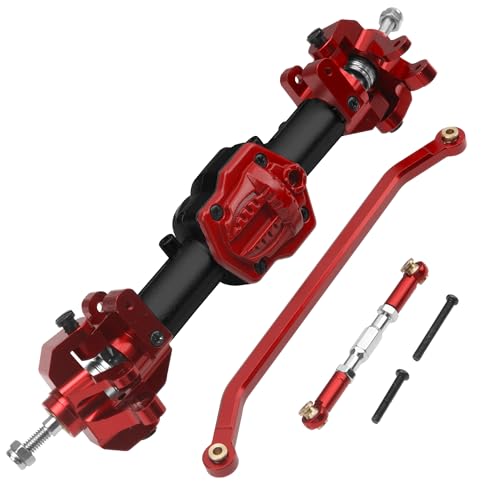 Metal Front & Rear Portal Axle Set Upgrades Parts Compatible with 1/12 MN128 G500 MN86K MN86KS MN86S RC Crawler Car (Black) - color: Black