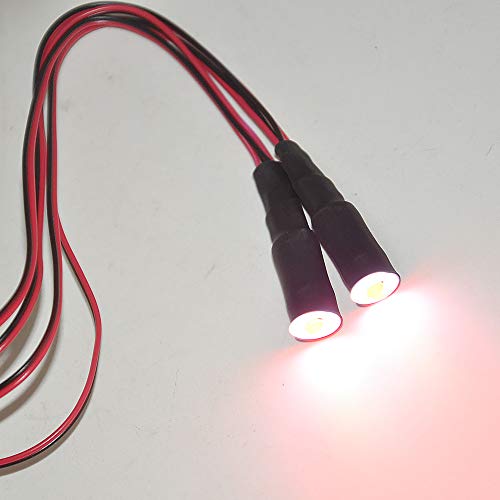 RC 2 LEDs Angel Eyes & Demon Eyes LED Light Headlights 10mm Outer Diameter Lamp for 1/10 RC Model Car Crawler Truck Racing Car Headlamps (Inner Red+Outer White) - color: Inner Red+Outer White