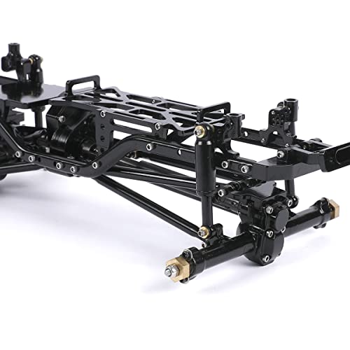 Metal Chassis Frame Assembled Kit for Axial SCX24 Deadbolt AXI90081 1/24 RC Crawler Car Upgrades (Black) - color: Black