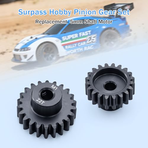 Surpass Hobby Mod 1 Pinion Gear 5mm 18T 19T 20T 21T 22T Motor Gears for 1/10 1/8 RC Car Parts - size: 18T 19T 20T 21T 22T