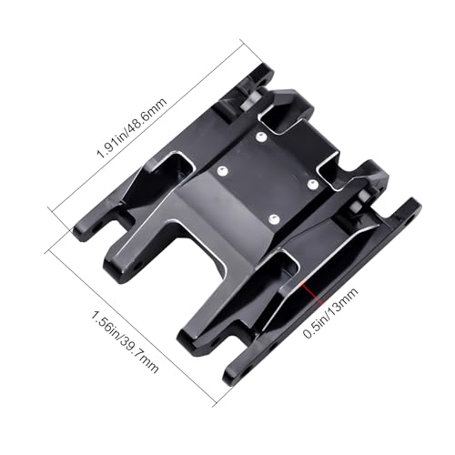Aluminum Skid Plate Transmission Mount Heavy Duty for TRX4M K10 High Trail F150 Bronco Defender 1/18 Crawler Car Upgrades (Black Silver) - color: Black Silver