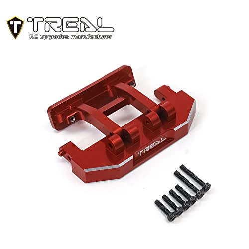 TREAL Aluminum 7075 Rear Bumper Mount for Axial SCX24 Deadbolt AXI90081 1/24 RC Crawler Car Upgrade Parts (Red) - color: Red