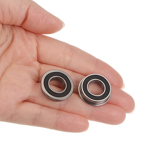 uxcell F6800-2RS Flanged Ball Bearing 10x19x5mm Double Sealed Chrome Steel Flange Bearings, 10pcs - size: F6800-2RS