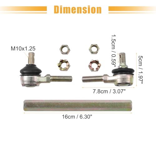 ACROPIX 16cm 6.30" Steering Tie Rod End Tie Rod Link Fit for 50cc 70cc 90cc 110cc 125cc 150cc ATV Quad Four Wheeler with Ball Joint Accessories - Pack of 2 - size: 160mm