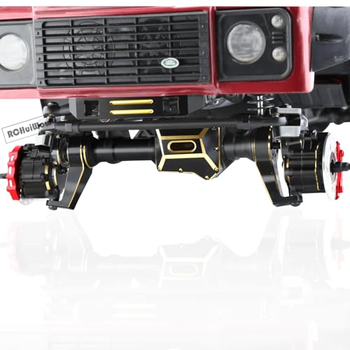 RC Brass Diff Cover,Inner Front Portal Steering Knuckles,Outer Portal Knuckle Cover,Front Rear Caster Blocks C Hub Carrier,Upgrades Part for 1/10 TRX4 TRX6 RC Crawler Car,Black