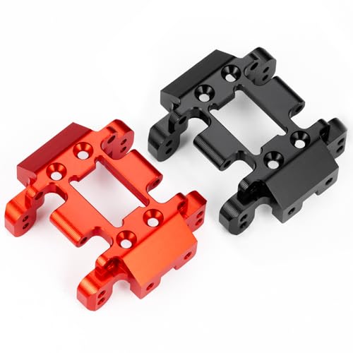 RCHUBAM Center Skid Plate Transmission Mount for 1/18 Redcat Ascent (Red) | CNC-Machined Aluminum Skid Plate,RC Rock Crawler Upgrades Parts - style: Red