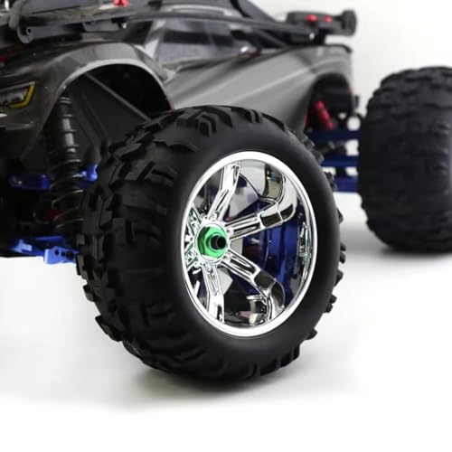 RC Car Upgrade Part for Arrma for Traxxas 1/10 4Pcs 150MM Tire Wheel Tyre 17Mm Hex RC Car RC for Buggy Truck(Titanium) - size: Titanium