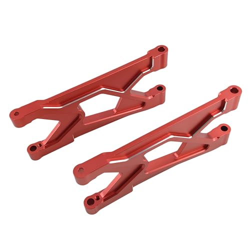 Aluminum Rear Lower Suspension Arms for ARRMA 1/10 Gorgon 2WD (Red) | 4X2,Monster Truck,ARA330751,CNC Machined,Swing Arms,Heavy Duty,High Strength,Precision Fit,Wear Resistant,RC Upgrade - color: Red
