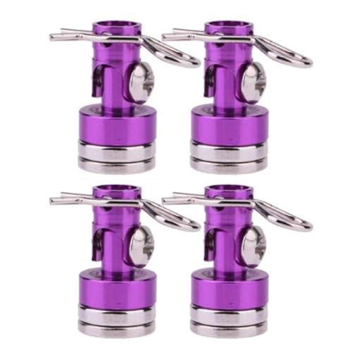 4pcs Magnetic Body Post Mount Clips for 1/10 RC Drift Car – Metal Shell Column with Strong Magnets, No-Drill Installation(Purple) - color: Purple