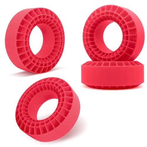 OGRC Silicone Rubber Tire Inserts Foam Fit 1.9 Wheel Tires 1/10 Crawler Accessories (Red) - color: Red