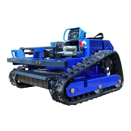 AIWEIYA-Remote Control Lawn Mower,Oil-Electric Hybrid Crawler Track Mower,3-15CM Cutting Height Professional Landscape and Estate Mower for 100% Slope(45°) Large Turf Grass Cutting - size: Standard version