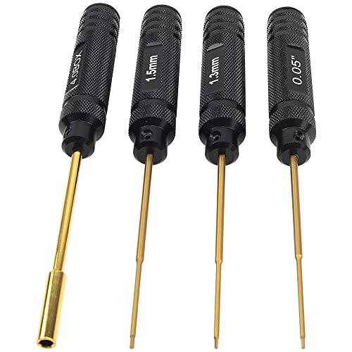 H0.05'' 1.3mm 1.5mm 4.0mm(Box) Handle Allen Hex Screwdrivers Screw Driver Tool Ki Repair Compatible with Axial 1/24 SCX24 1/18 RC Car Drone Boat