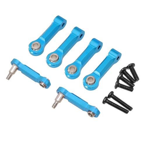 Metal Fixed Upper Swing Arm and Pull Rod Suspension Linkage Aluminum Alloy CNC Upgrade for Wl 284131 284161 284010 K989 K969 K979 K999 P929 P939 1/28 RC Car (6PCS) (Blue) - color: Blue