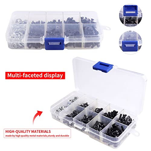 351PCS RC Screws Kit Bolts Hardware Fasteners RC Wheel Wrench Repair Tool Box Set Hobby Universal Spare Accessories for Traxxas Arrma Axial Redcat Tamiya HPI SCX10 Losi 1/8 1/10 Scale RC Car Crawler