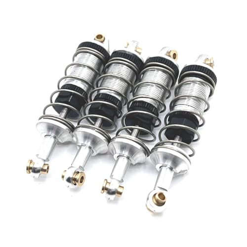 RC Cars Spare Parts for MJX 14301 14302 1/14 Front and Rear Hydraulic Shock Absorbers Metal Upgrade Remote Control Car Accessories RC Parts(Silver) - color: Silver
