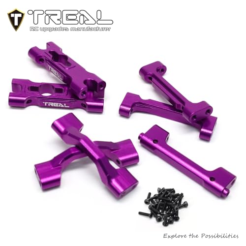 TREAL Aluminum 7075 Chassis Cross Brace Set (7pcs) for 1/18 Mini LMT Monster Truck(Purple) - color: Purple