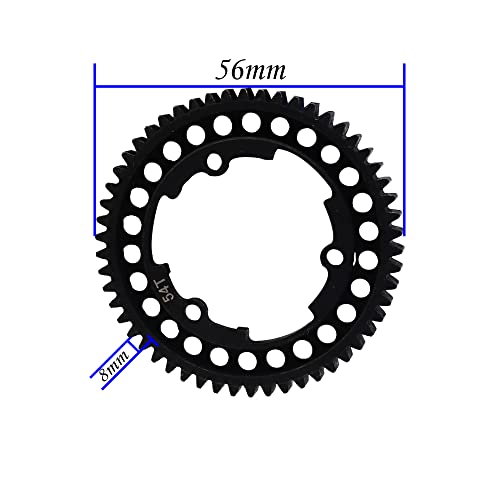 Steel 54T Spur Gear 1 Mod M1 Main Gear Compatible with Traxxas 1/5 X-Maxx 6S 8S 1/10 Maxx 4S 1/10 New E-Revo 2.0 VXL 1/7 XO-1 Upgrade Part (54T)