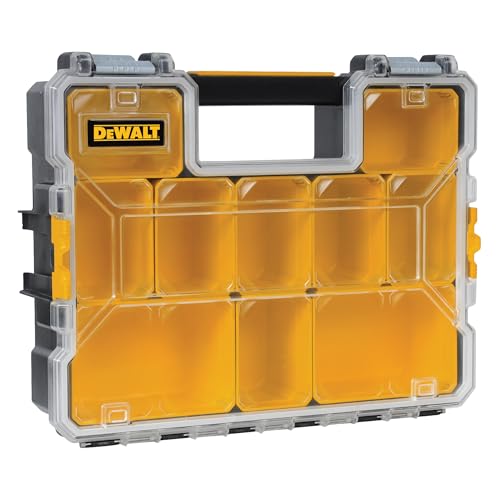 DEWALT Small Parts Organizer, Hardware Storage Box with Removable Dividers, 10-Compartment (DWST14825) - size: One Size