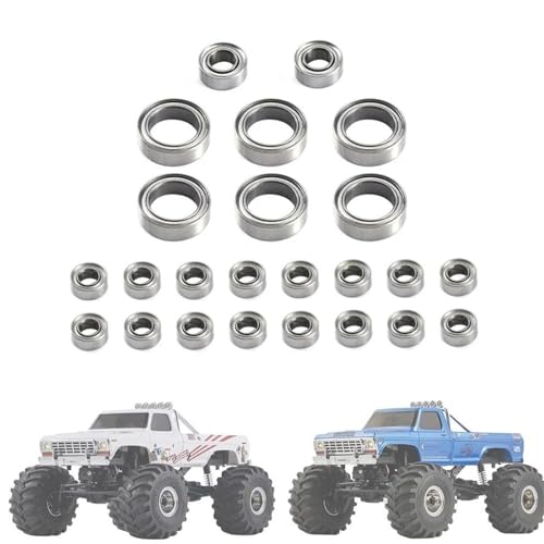 Double Rubber Seal for FMS for FCX24 1/24 RC Crawler Car Upgrade Parts Spare Accessories Replacement 24Pcs Steel Ball Bearing Set