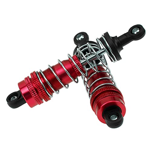 2Pcs Vgoohobby Aluminum Alloy Shock Absorber Damper Suspension Upgrade Parts Compatible with WLtoys 144001 1/14 RC Car Buggy (Red) - color: Red