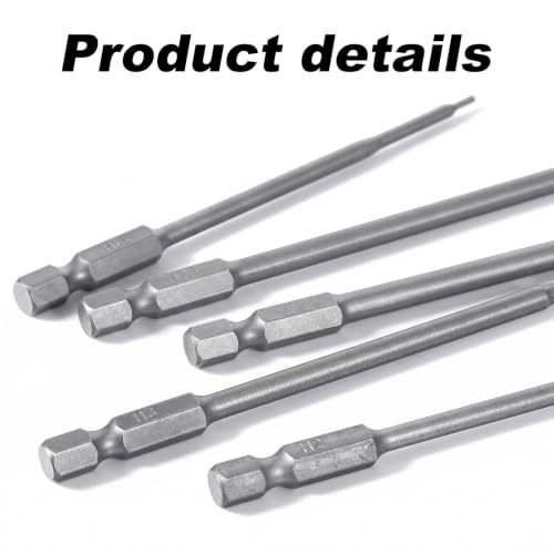 Amabro 5Pcs RC Hex Bit 4 Inch Allen Wrench Drill Power Bits Set 1.5mm 2.0mm 2.5mm 3.0mm 4.0mm Alloy Steel Professional Grade Hex Shank for Screwdrivers Electric Screwgun/Power Drill