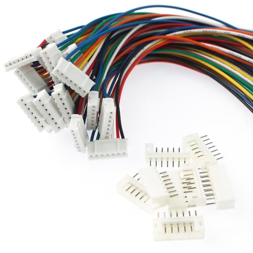 40Pcs Jst 2.0 Ph 7 Pin Connector Plug,Include 20pcs Mini 7 Pin Jst Ph2.0 Connector Plug Female with 150mm Cable Wire & 20pcs Male Micro Jst Ph2.0mm 7 Pin Connector Kit - size: Jst-2.0-Ph-7Pin-20pcs