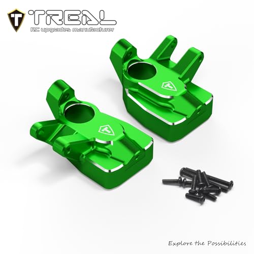 TREAL Aluminum 7075 Front Steering Knuckles Inner Portal Covers (2pcs) for Axial 1/8 AXP8 Gilamon(Green) - color: Green