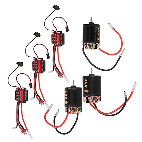 VGEBY 540 Brushed Motor, High Torque RC Car Motor with 360A ESC for 1/10 Scale Model (55T) T-Plug Compatible