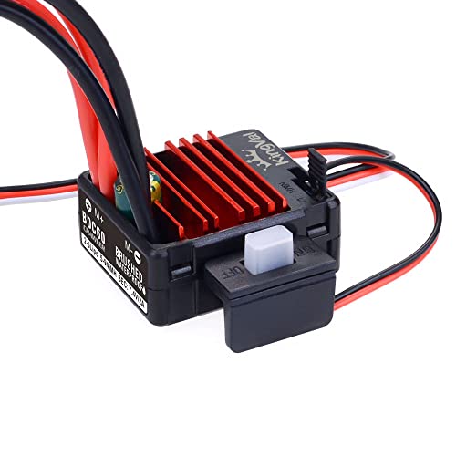 KingVal Replacement 5-Slot Rotor 540 13T Brushed Motor Shaft 3.175mm with 60A Brushed ESC Compatible with 1/10 RC Crawler Car - size: 13T+60A