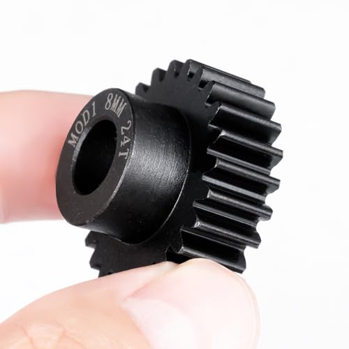 LSG 8mm M1 24T Steel Pinion Gear for 1/5 X-MAXX RC Model Car Buggy Truck | Hardened Steel 8mm Shaft Motor M1 Pitch Gears Upgrade Parts - size: 24T