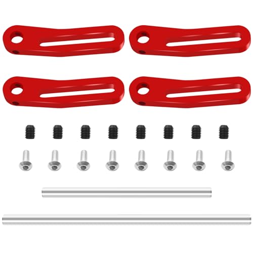 OGRC Adjustable 1/10 RC Bumper Mount Aluminum Alloy Front & Rear Bumper for TRX4 TRX6 Axial SCX10 Element Enduro Gen7 Gen8 1/10 RC Crawler Car (Red) - color: Red