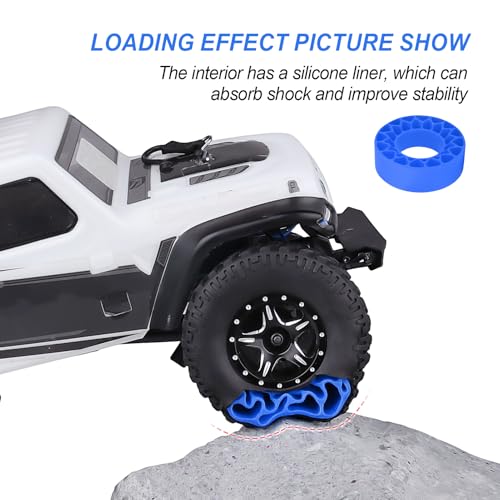 HobbyPark 1.0 Tires Silicone Inserts Foam fit 56-58mm*24mm for 1/18 1/24 Scale RC Crawler Truck, Super Soft, 4pcs (Navy Blue) - color: Navy Blue (Small)