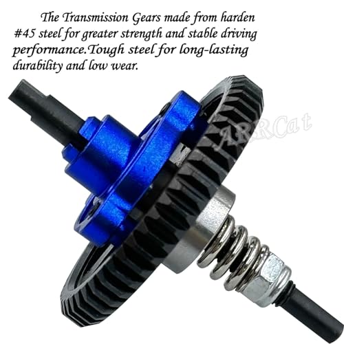 50T Metal Slipper Clutch Spur Gear&Center Drive Shaft Upgrades Part for 1/10 Slash 4X4 VXL,ARRCat Full Metal 50T (32-Pitch) Spur Gear Differential Gear w/ 19T 17T 15T Pinions,Navy Blue - color: Navy Blue (50T)