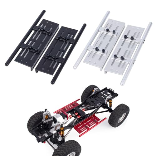 1/10 RC Crawler Pedal Side Boards,2PCS Steps Plate Rock Sliders Running Boards Foot-Plate for 1/10 RC Crawler Car SCX10 I II TRX4 CC01 RGT 86100 GEN8 Wrangler Chassis Parts (Black) - color: Black