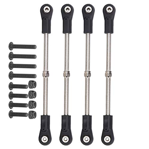 plplaaoo M4 Steering Linkage Rod Set Adjustable 110 120mm for 1/8 RC Racing Truck Car Metal Plastic Material Black Color 4Pcs