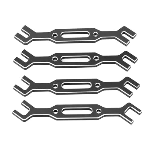 RC Turnbuckle Wrench, 4pcs Aluminium Alloy RC Ball Tie Rod Adjustment Wrench Universal Spanner Repair Tool for 1/10 1/16 Model Crawler Car (Black) - color: Black