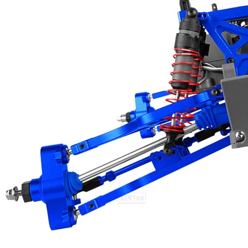 RC Steering Block Knuckle Arm Upgrades Part for 1/10 T-Maxx/E-Maxx,Aluminum Steering Block Knuckle Arm w/Rubber Shielded Bearing Hops up,#5334,Navy Blue - color: Navy Blue - (Upgrades Part)