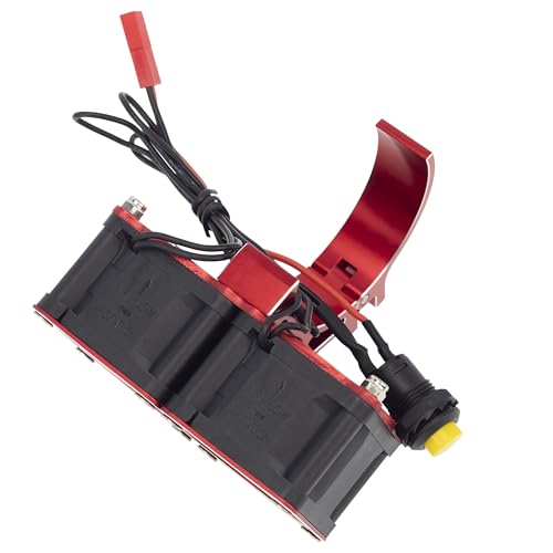 DKKY RC Motor Cooling Fan Heatsink with 42mm Mount for Arrma Axial Traxxas 1/6 1/8 1/10 RC Models with 4274 4286 Motor (Red) - color: Red