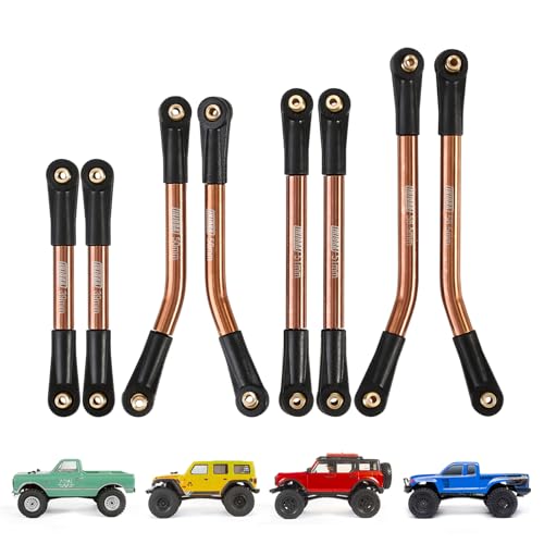 INJORA Steel 4 Links Set for SCX24 C10 JLU Bronco Base Camp 4Runner(Bronze) - color: Bronze