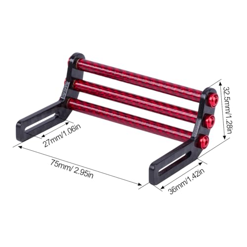 LCG Bumper Carbon Fiber Front Bumper Optimum Approach Angle for 1/10 RC Crawler SCX10 TRX4 Dodge Power Wagon Cab Cliffhanger (Red) - color: Red